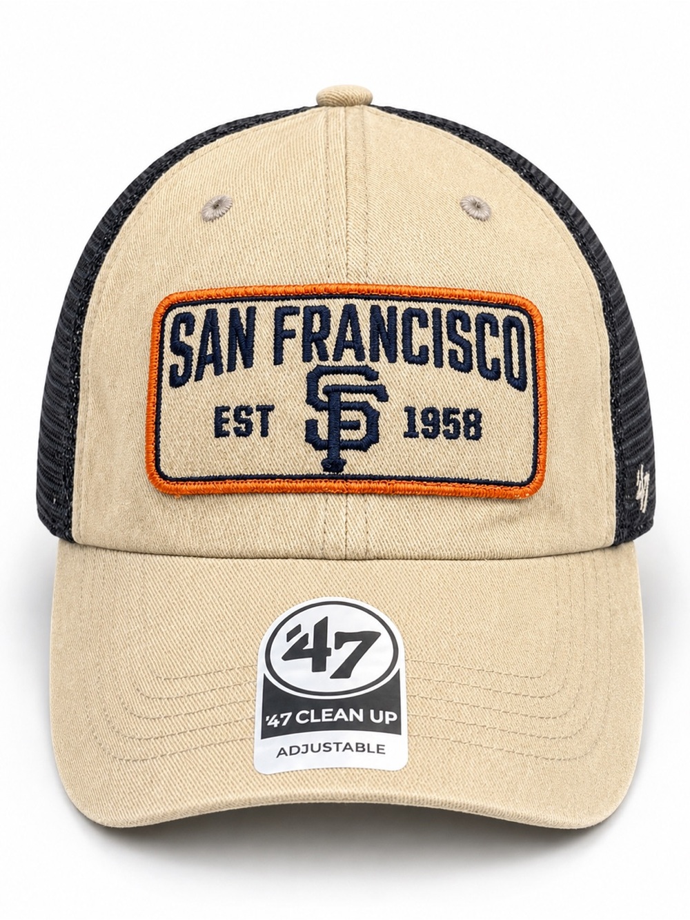 San Francisco Giants ’47 Brand Trucker Hat Tan Black Mesh Snapback NWT